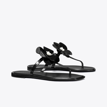 Tory Burch Flower Jelly Sandal PERFECT BLACK