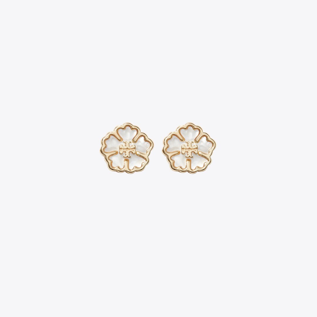 Tory Burch Forget Me Not Bracelet and Earrings Gift Set Tory Gold / Mother of Pearl