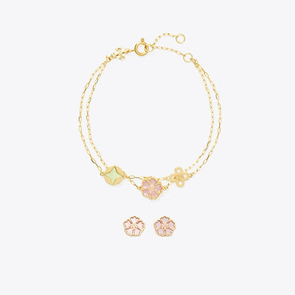 Tory Burch Forget Me Not Bracelet and Earrings Gift Set Tory Gold / Multi