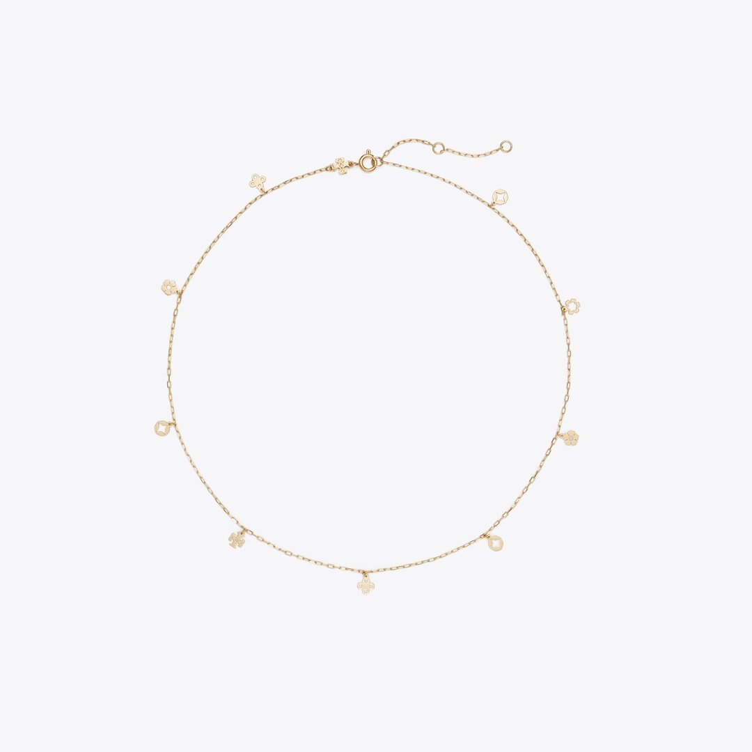 Tory Burch Forget Me Not Charm Necklace Tory Gold