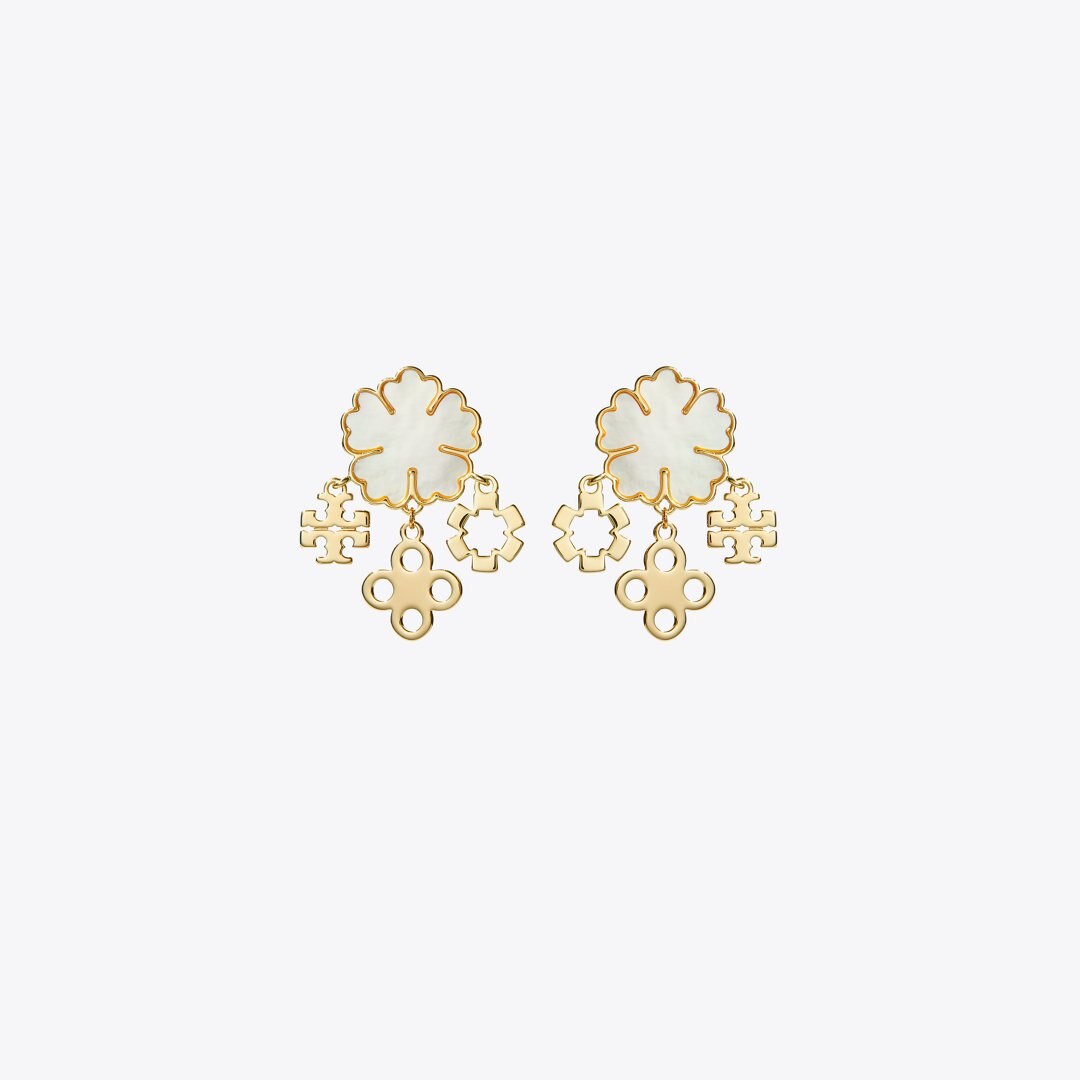 Tory Burch Forget Me Not Cluster Earrings Tory Gold / Mother of Pearl
