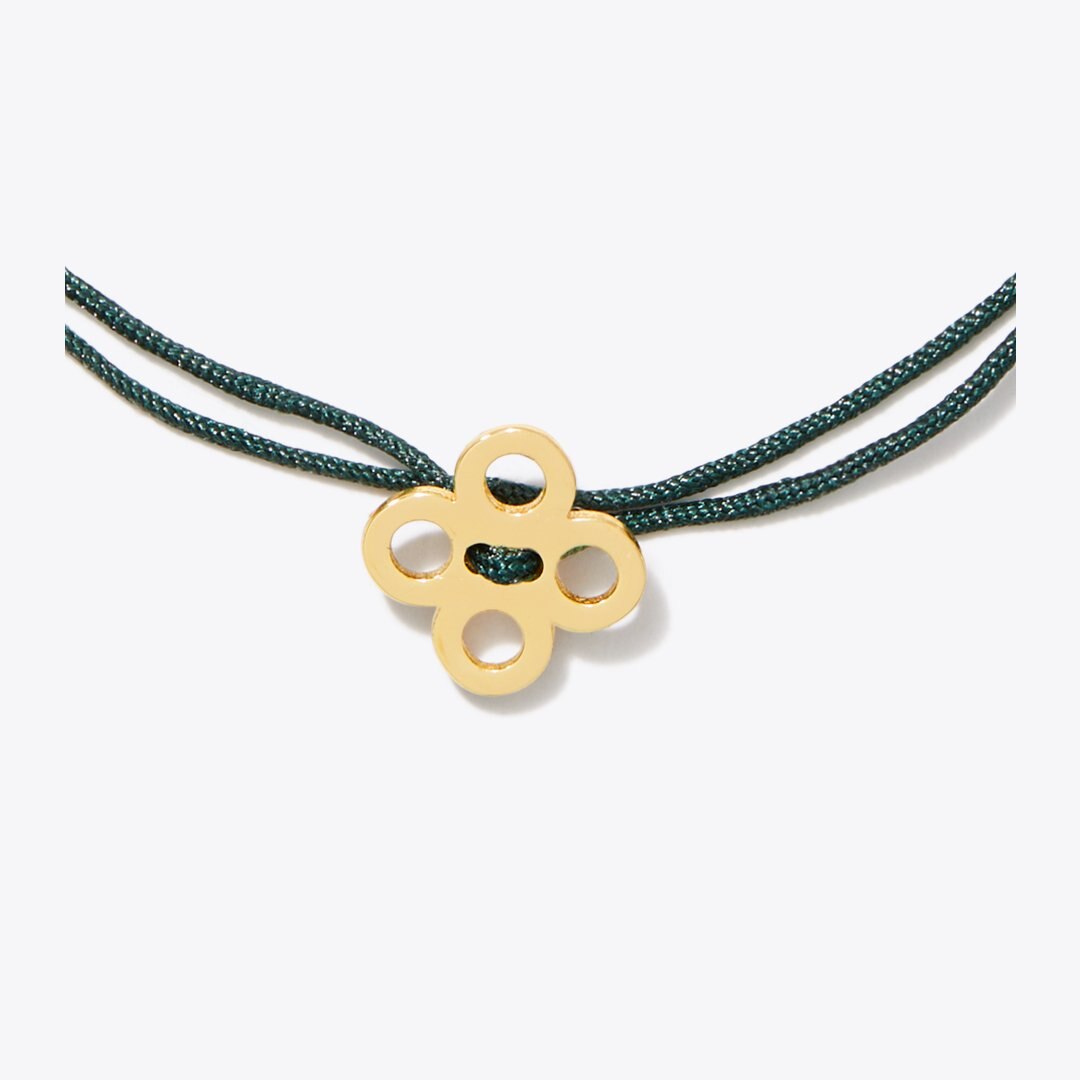 Tory Burch Forget Me Not Cord Bracelet Dark Kale