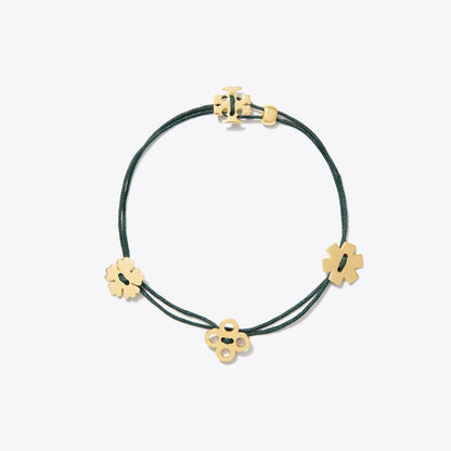 Tory Burch Forget Me Not Cord Bracelet Dark Kale