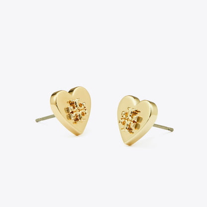 Tory Burch Forget Me Not Heart Stud Earrings Tory Gold