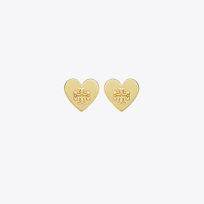 Tory Burch Forget Me Not Heart Stud Earrings Tory Gold