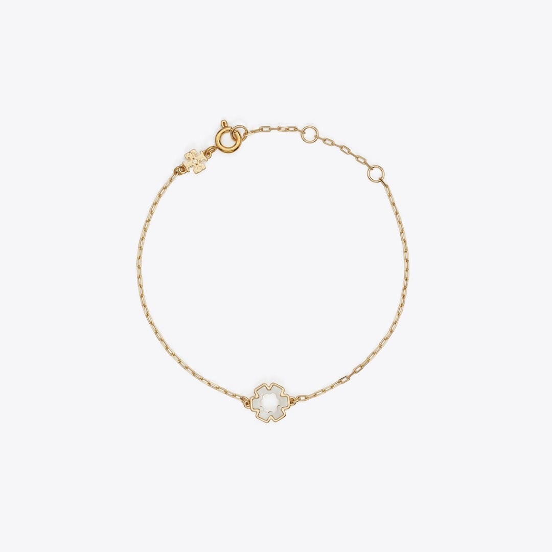 Tory Burch Forget Me Not Hex Bracelet Tory Gold / Mother of Pearl