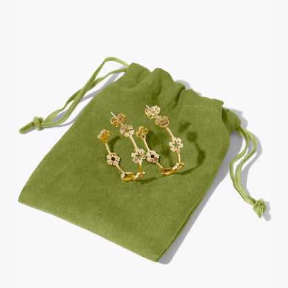 Tory Burch Forget Me Not Hoop Earrings Tory Gold