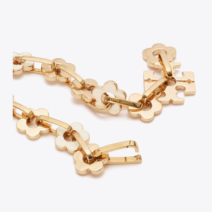 Tory Burch Forget Me Not Interlocking Bracelet Tory Gold / New Ivory