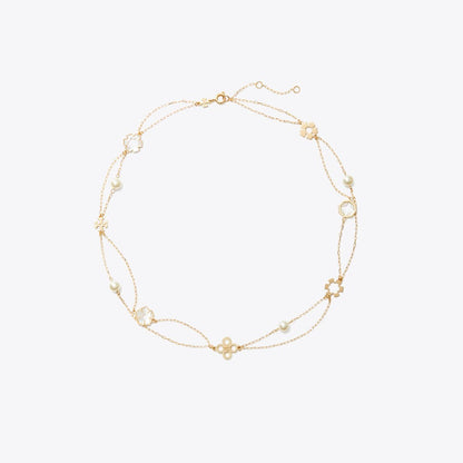 Tory Burch Forget Me Not Layered Necklace Tory Gold / Mother of Pearl
