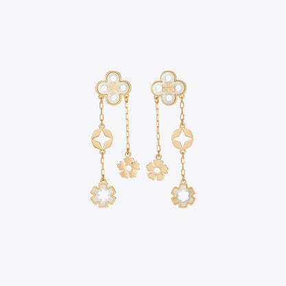 Tory Burch Forget Me Not Linear Earrings Tory Gold / Mother of Pearl