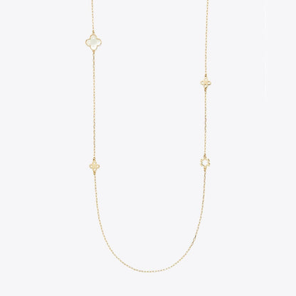 Tory Burch Forget Me Not Long Necklace Tory Gold / Mother of Pearl