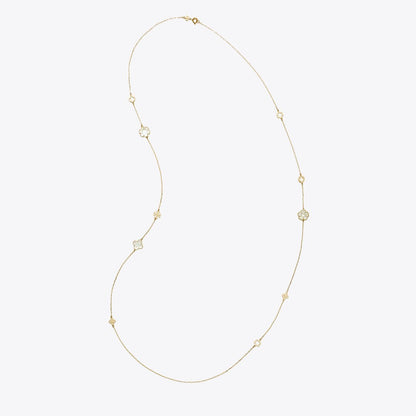 Tory Burch Forget Me Not Long Necklace Tory Gold / Mother of Pearl