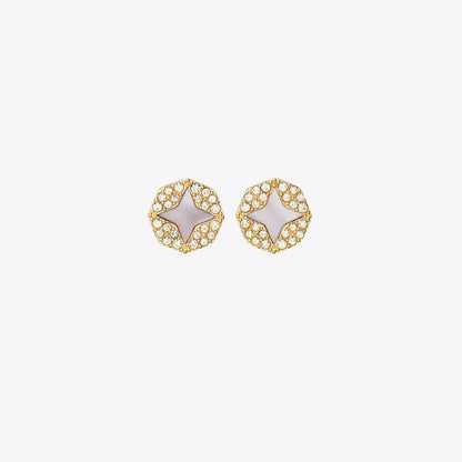 Tory Burch Forget Me Not Pav Stud Earring Tory Gold / Pink / Crystal