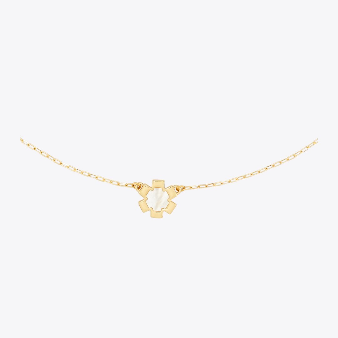 Tory Burch Forget Me Not Pendant Necklace Tory Gold / Mother of Pearl