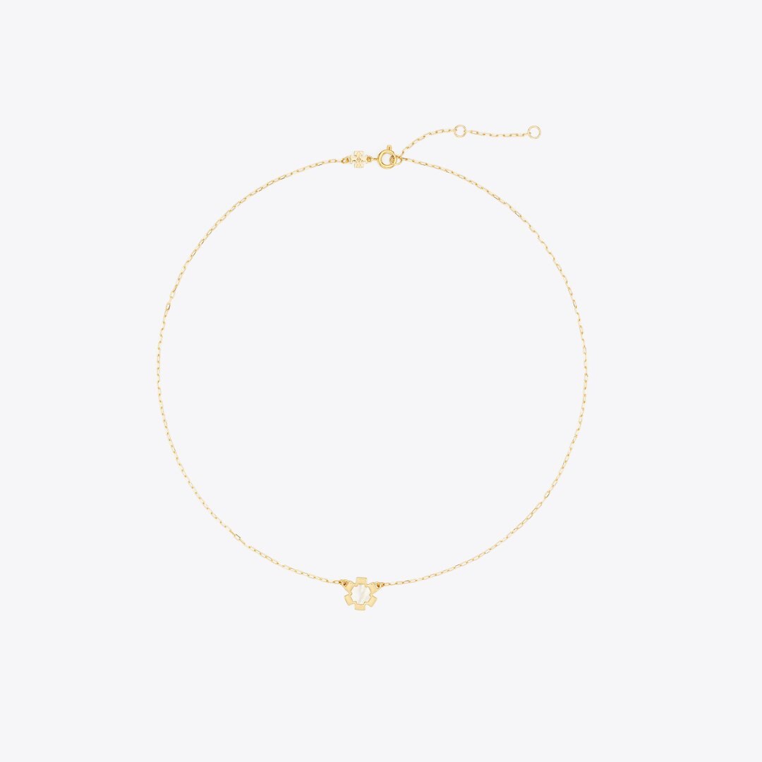 Tory Burch Forget Me Not Pendant Necklace Tory Gold / Mother of Pearl