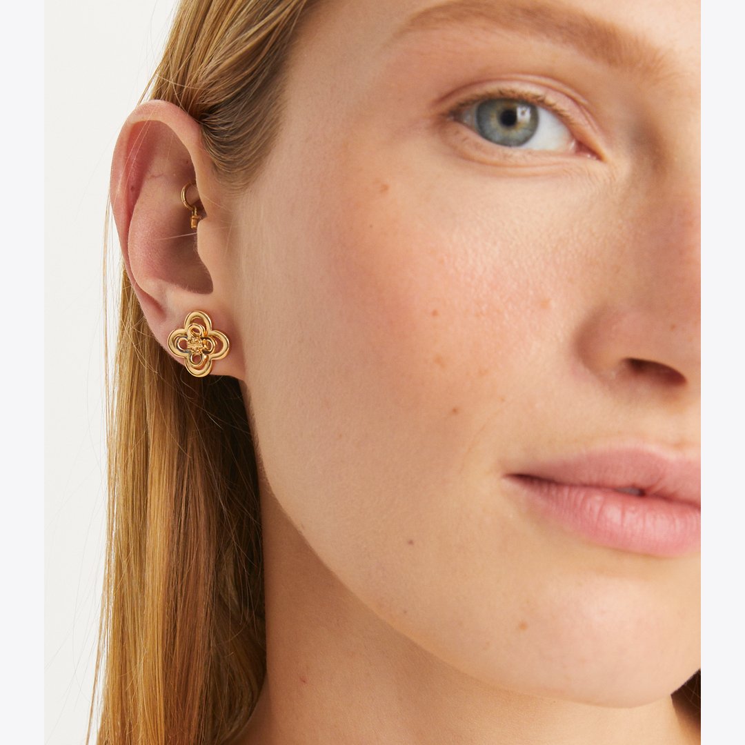 Tory Burch Forget Me Not Stacked Stud Earrings Tory Gold