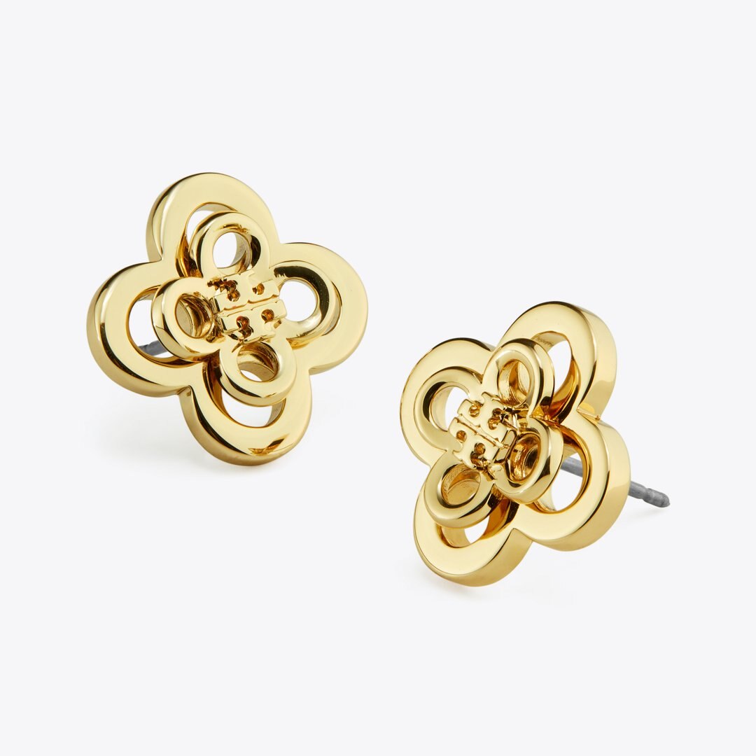 Tory Burch Forget Me Not Stacked Stud Earrings Tory Gold