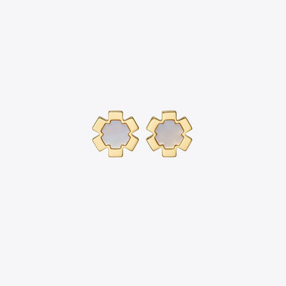 Tory Burch Forget Me Not Stud Earrings Tory Gold / Mother of Pearl