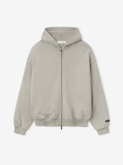 Essentials Embossed Classic Fleece Zip-Up Hoodie Warm Heather