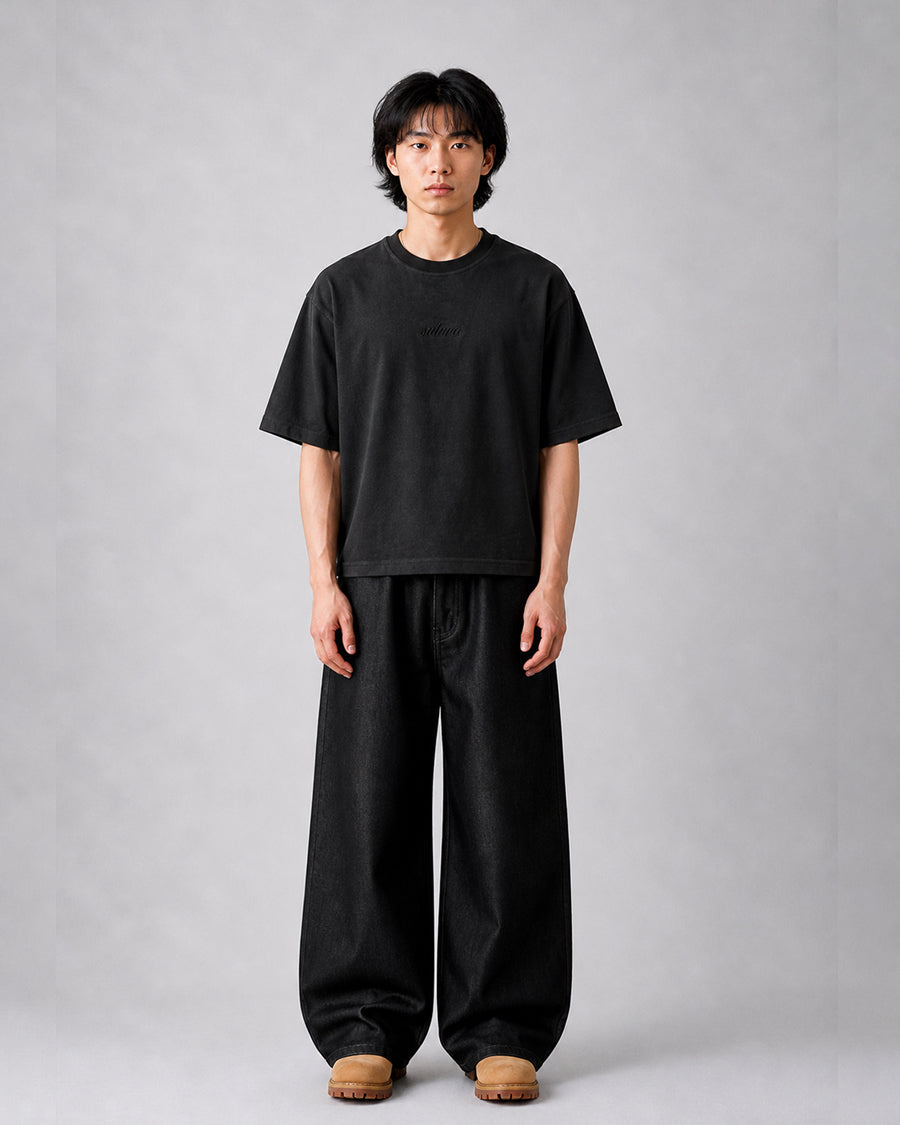 WASHED BLACK SIGNATURE TEE