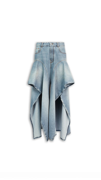 Alaïa Ruffle Faded Jeans