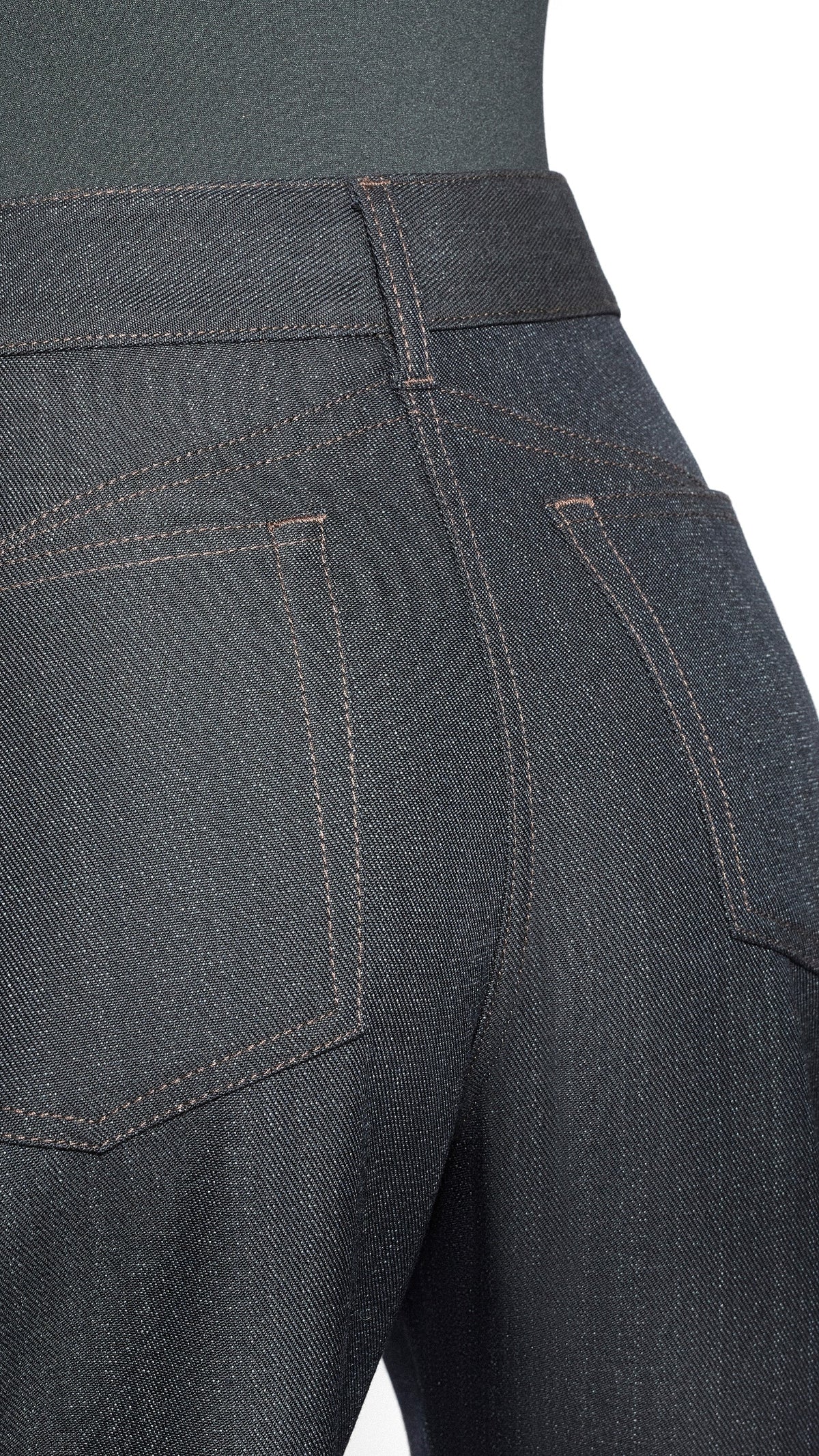 Alaïa Round Wool Denim Pants
