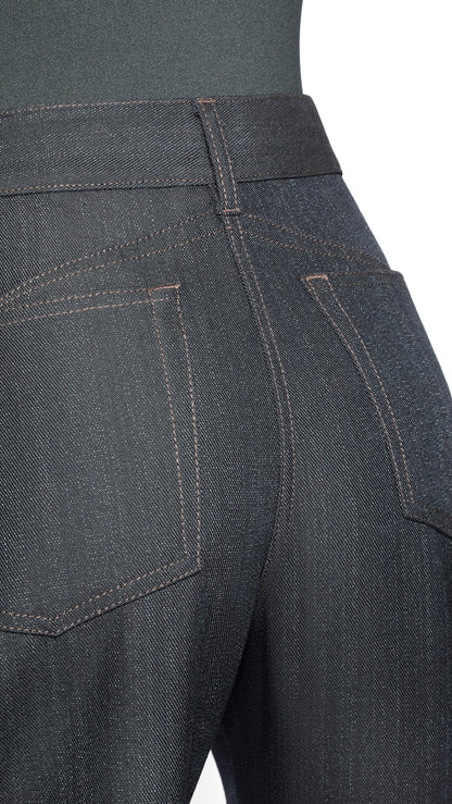 Alaïa Round Wool Denim Pants
