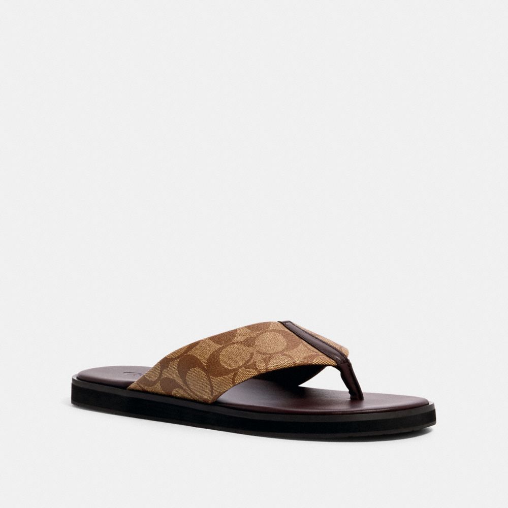 Flip Flop In Signature Canvas Khaki Multi Khaki Multi