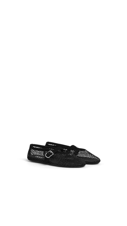 Alaïa Ballet Flats In Strass Fishnet