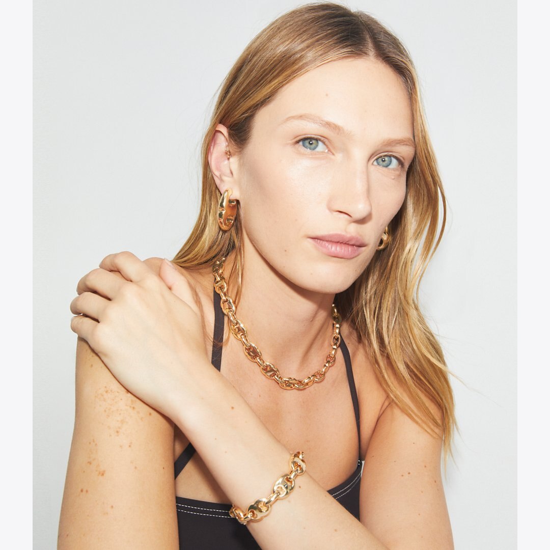 Tory Burch Gemini Link Bracelet Light Brass