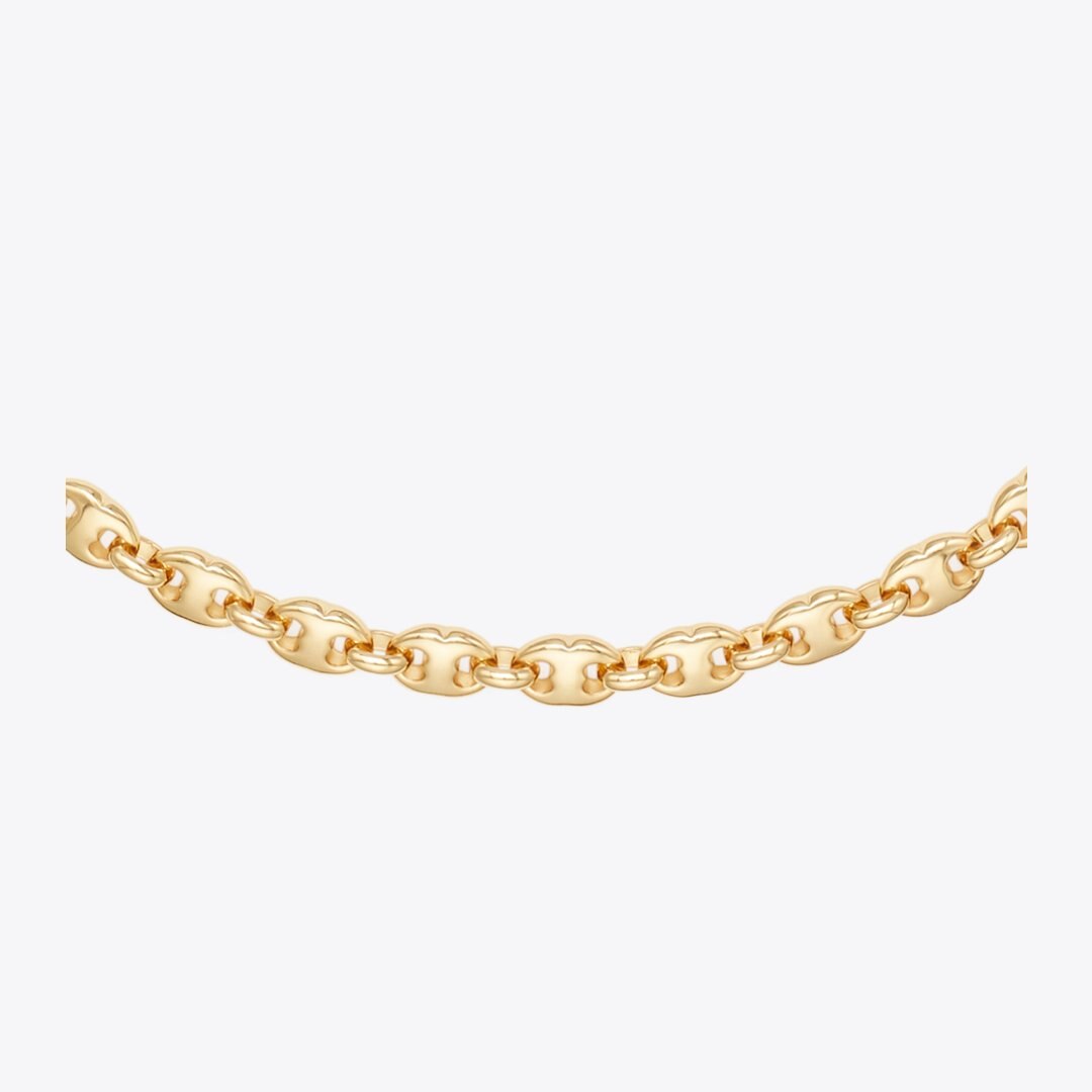 Tory Burch Gemini Link Delicate Necklace Light Brass