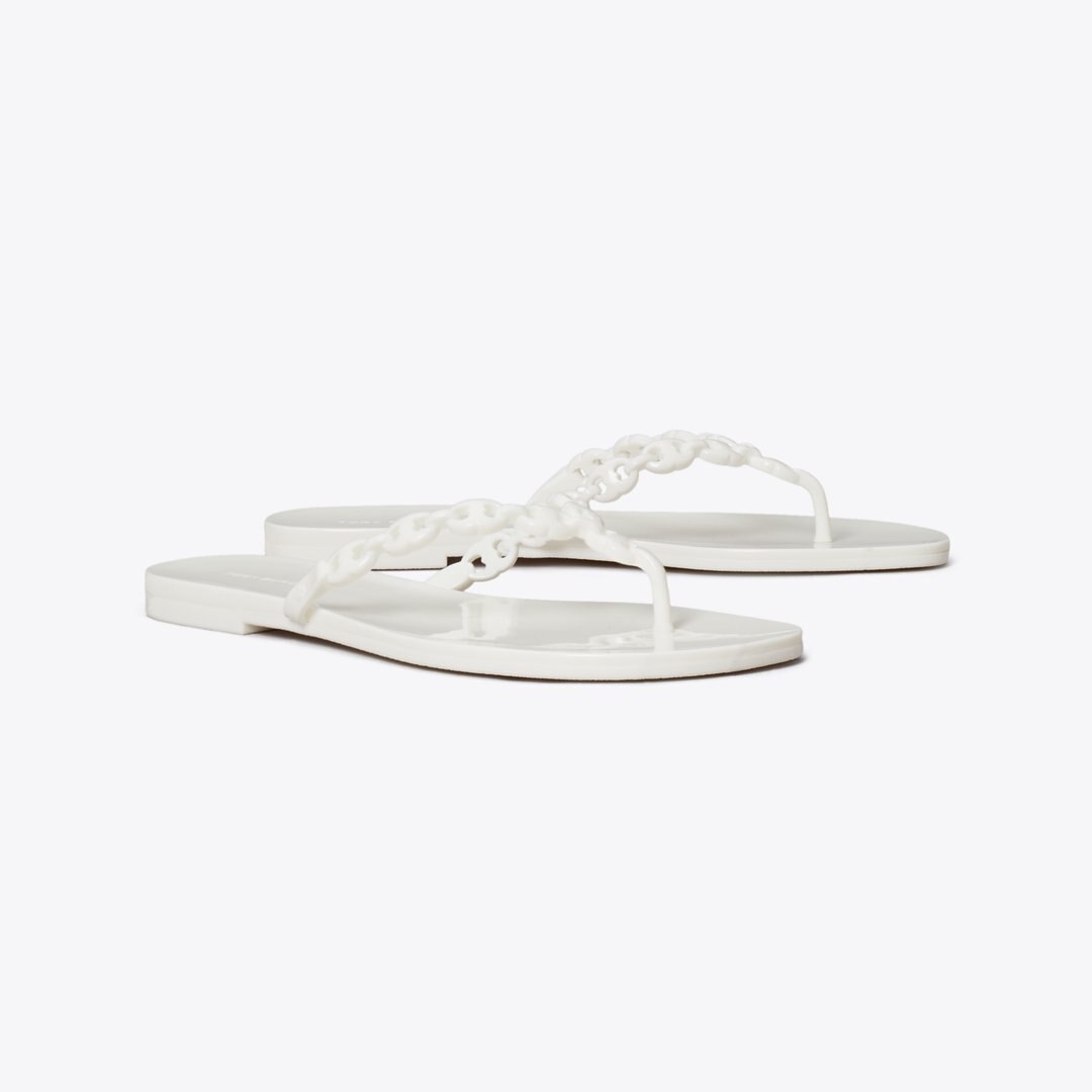 Tory Burch Gemini Link Jelly Flip-Flop WHITE