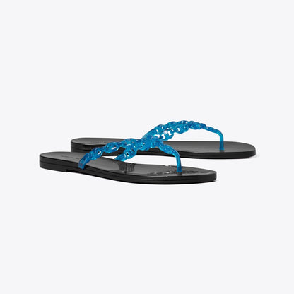 Tory Burch Gemini Link Jelly Flip-Flop DEEP BLUE / PERFECT BLACK