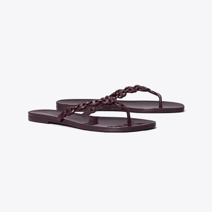 Tory Burch Gemini Link Jelly Flip-Flop DARK CARMINE