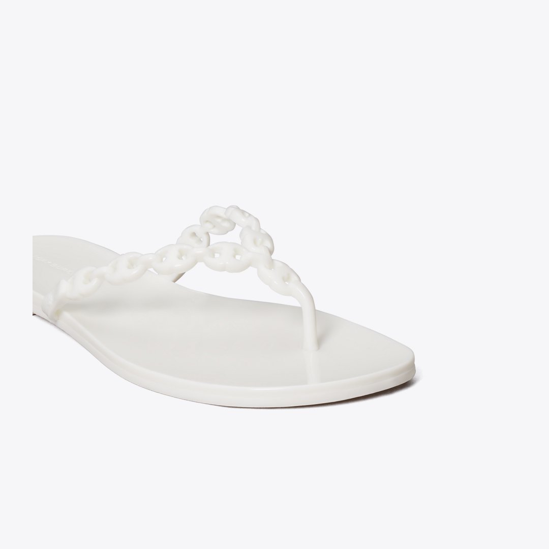 Tory Burch Gemini Link Jelly Flip-Flop WHITE