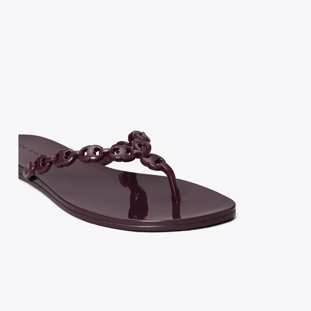 Tory Burch Gemini Link Jelly Flip-Flop DARK CARMINE