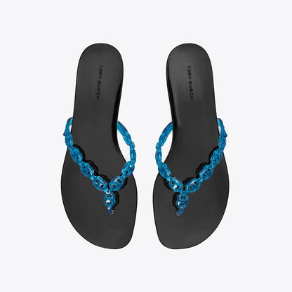 Tory Burch Gemini Link Jelly Flip-Flop DEEP BLUE / PERFECT BLACK