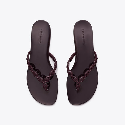 Tory Burch Gemini Link Jelly Flip-Flop DARK CARMINE