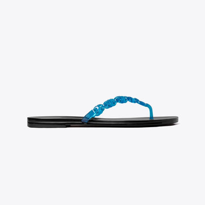 Tory Burch Gemini Link Jelly Flip-Flop DEEP BLUE / PERFECT BLACK