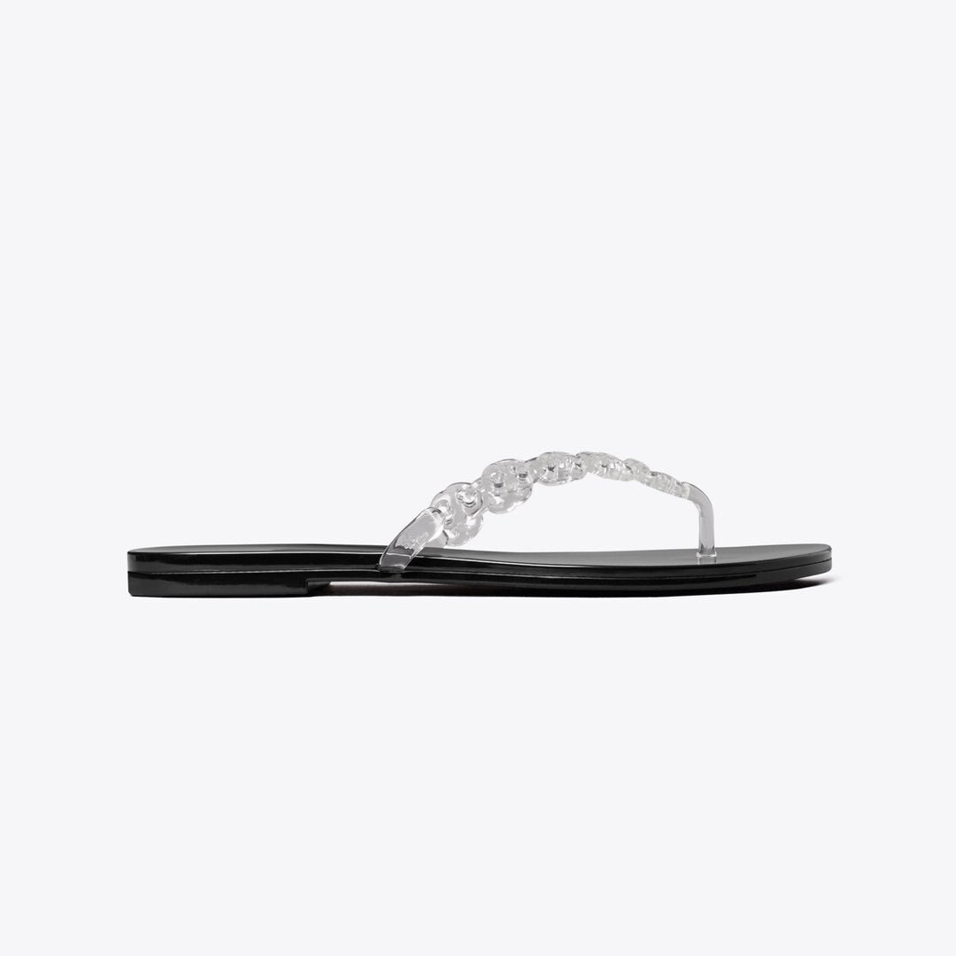 Tory Burch Gemini Link Jelly Flip-Flop CLEAR / PERFECT BLACK