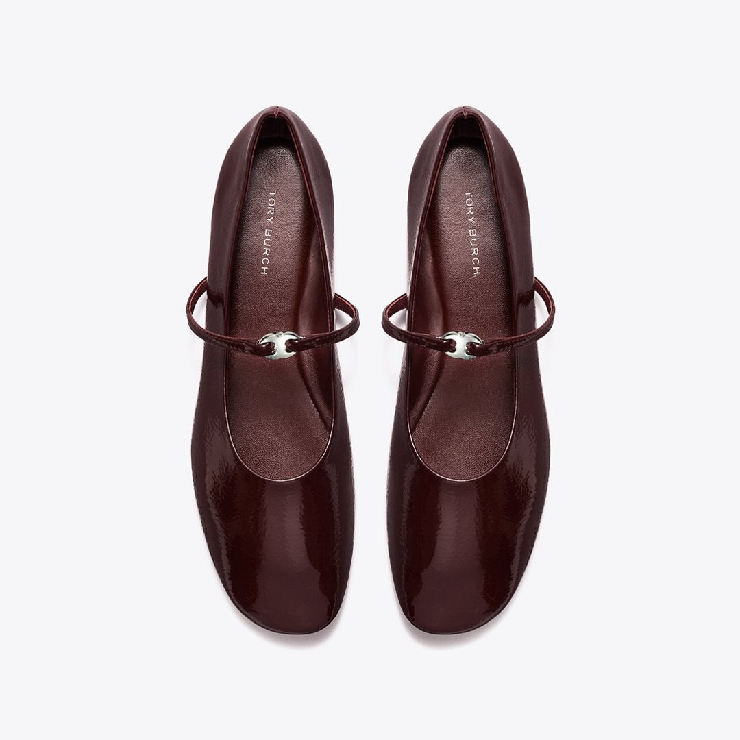 Tory Burch Gemini Link Mary Jane PLUM / SILVER