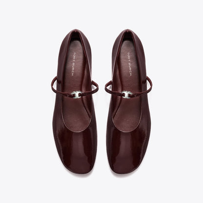 Tory Burch Gemini Link Mary Jane PLUM / SILVER