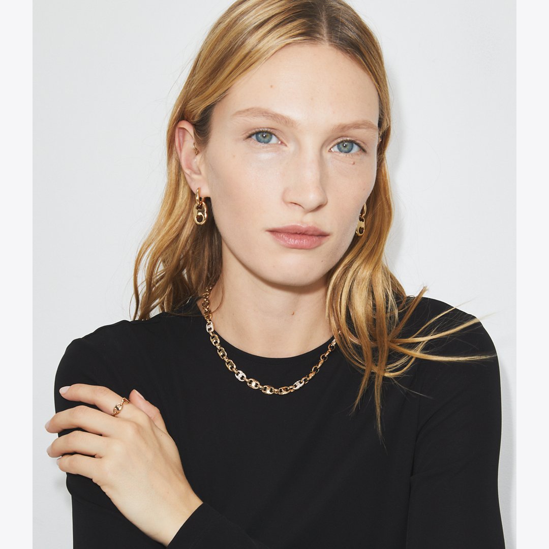 Tory Burch Gemini Link Ring Light Brass
