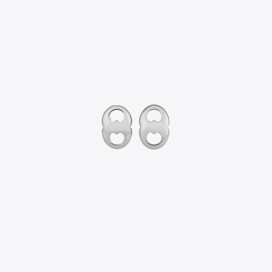 Tory Burch Gemini Stud Earrings Light Silver