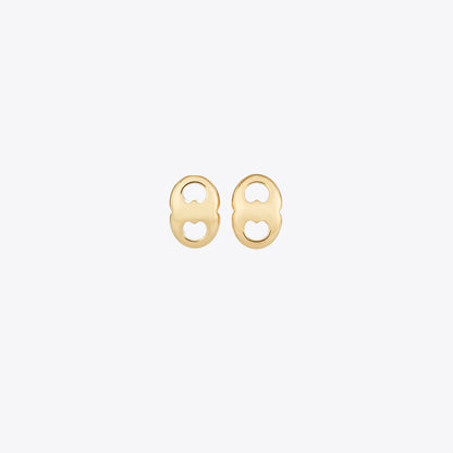 Tory Burch Gemini Stud Earrings Light Brass