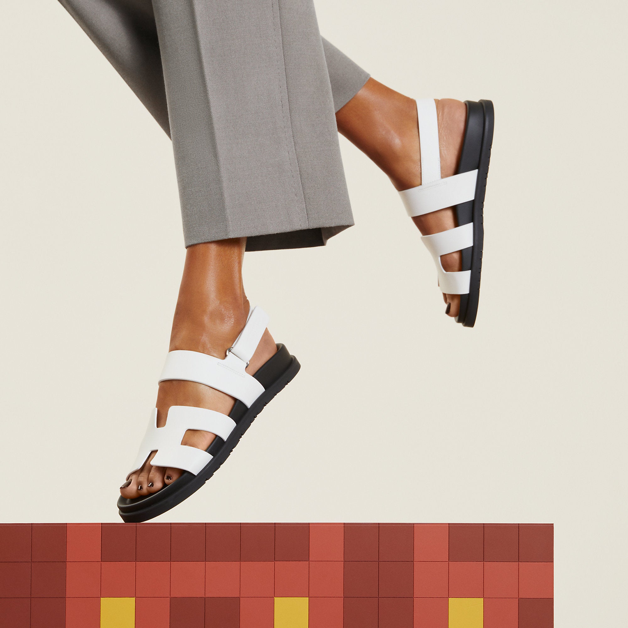  Hermes Genius Sandal Blanc