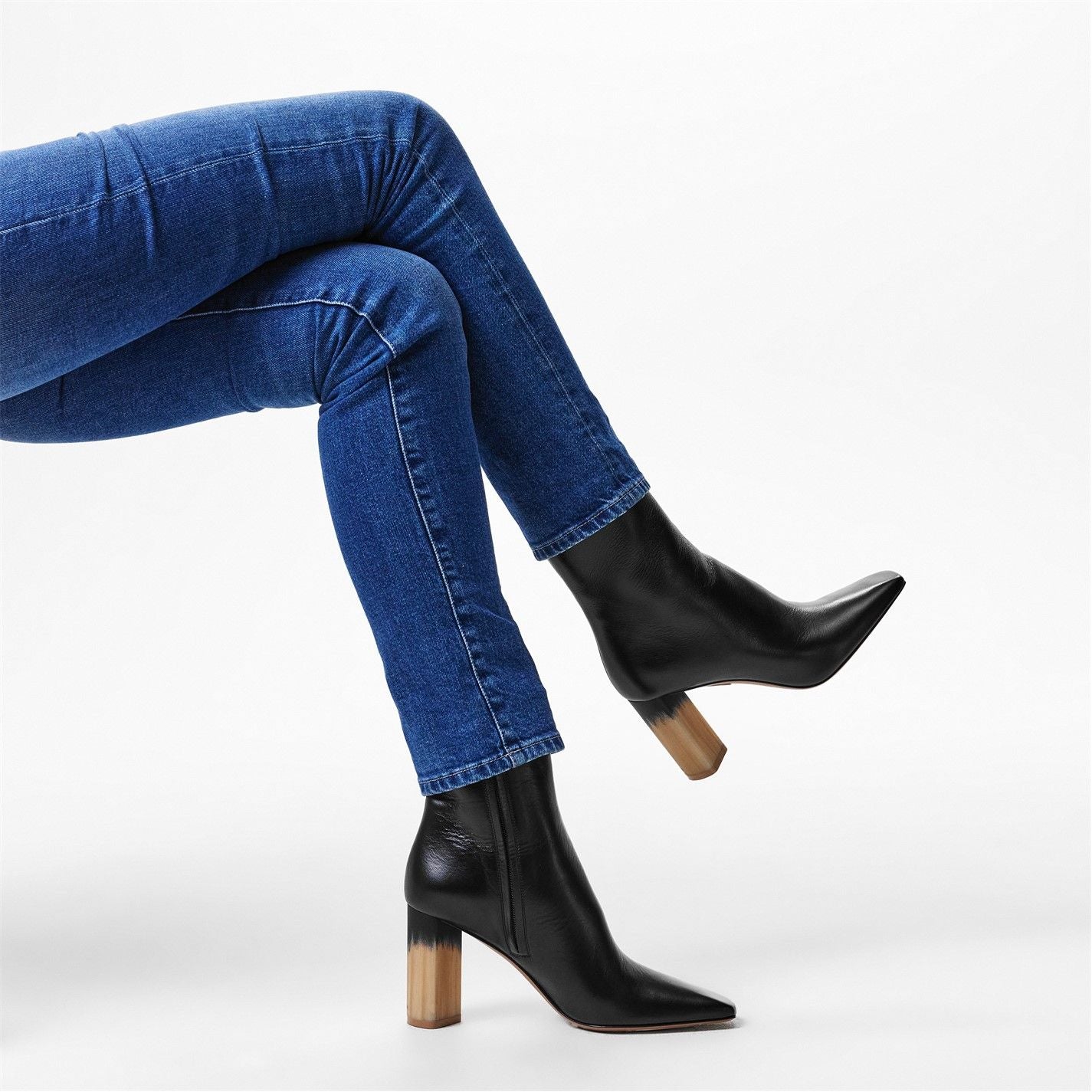  Georgia Heeled Ankle Boots Black