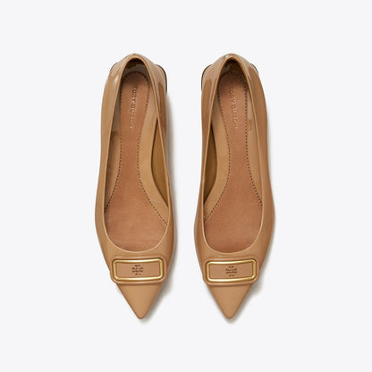 Tory Burch Georgia Pointed Toe Flat ALMOND FLOUR