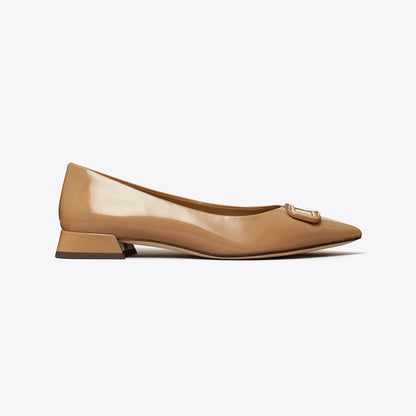 Tory Burch Georgia Pointed Toe Flat ALMOND FLOUR