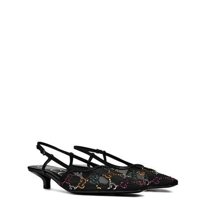  GG Slingback Pumps Blk Multi 1000